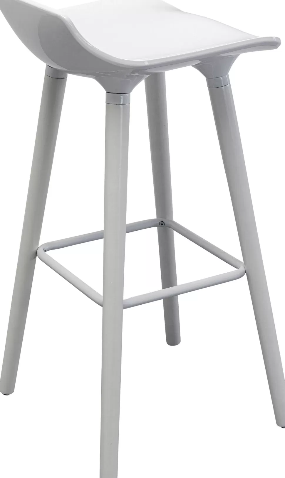 Hokery-KARE Design Hoker Siedzisko Tworzywo ABS Nogi Stalowe Kolor Biały 75 Cm