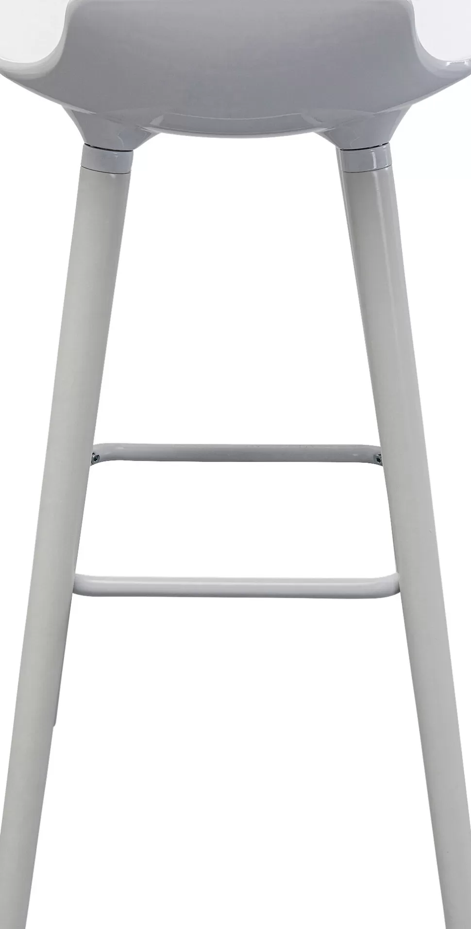 Hokery-KARE Design Hoker Siedzisko Tworzywo ABS Nogi Stalowe Kolor Biały 75 Cm