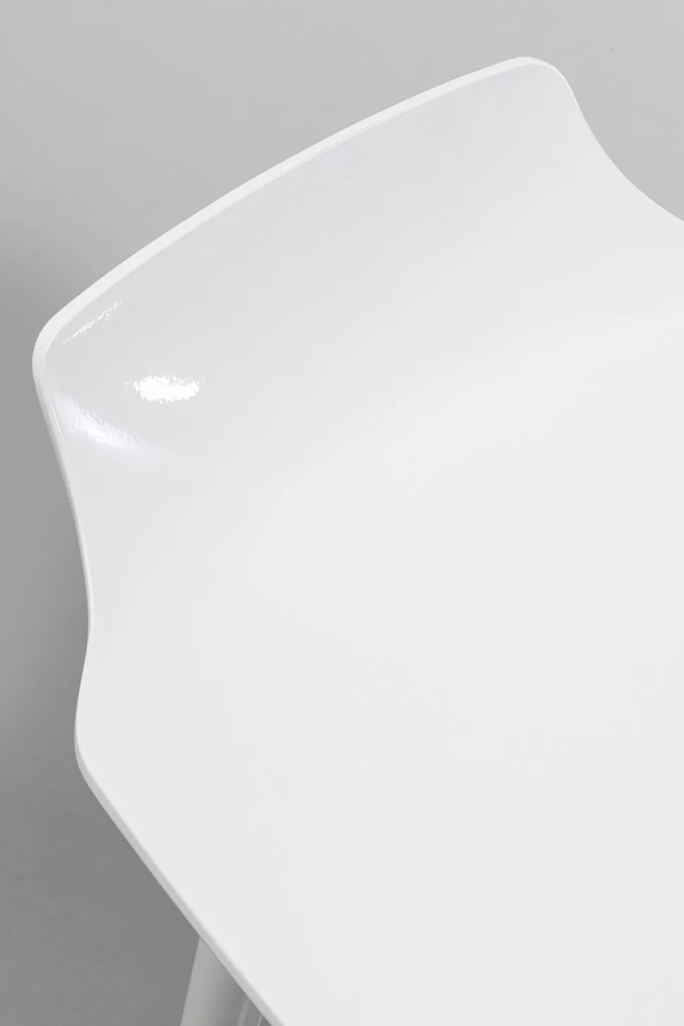 Hokery-KARE Design Hoker Siedzisko Tworzywo ABS Nogi Stalowe Kolor Biały 75 Cm