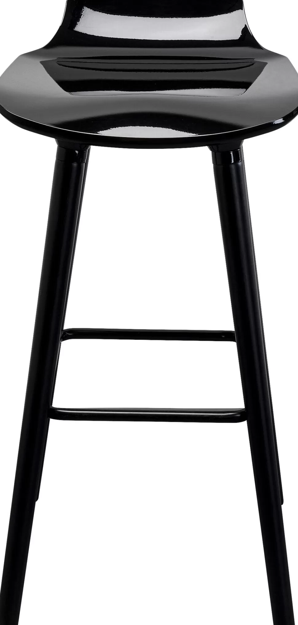 Hokery-KARE Design Hoker Siedzisko Tworzywo ABS Nogi Stalowe Kolor Czarny 75 Cm