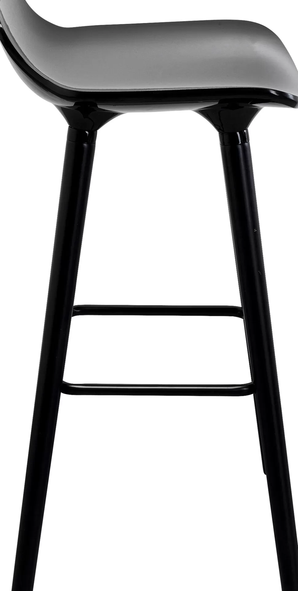 Hokery-KARE Design Hoker Siedzisko Tworzywo ABS Nogi Stalowe Kolor Czarny 75 Cm