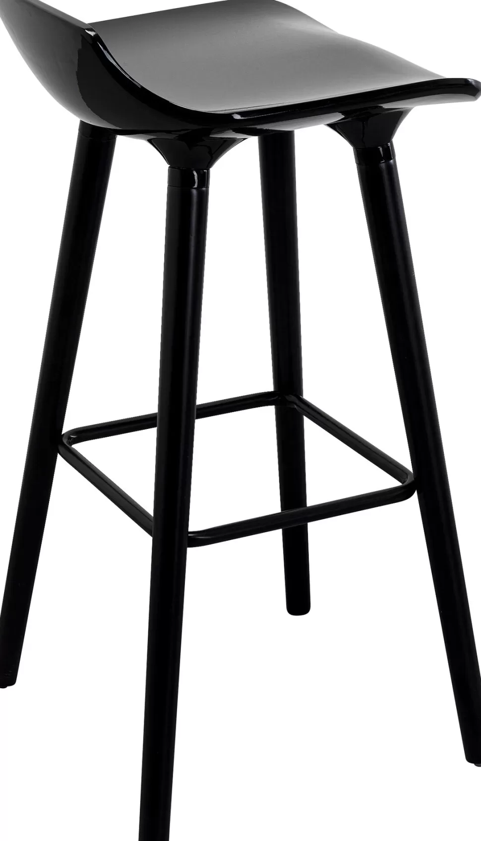 Hokery-KARE Design Hoker Siedzisko Tworzywo ABS Nogi Stalowe Kolor Czarny 75 Cm