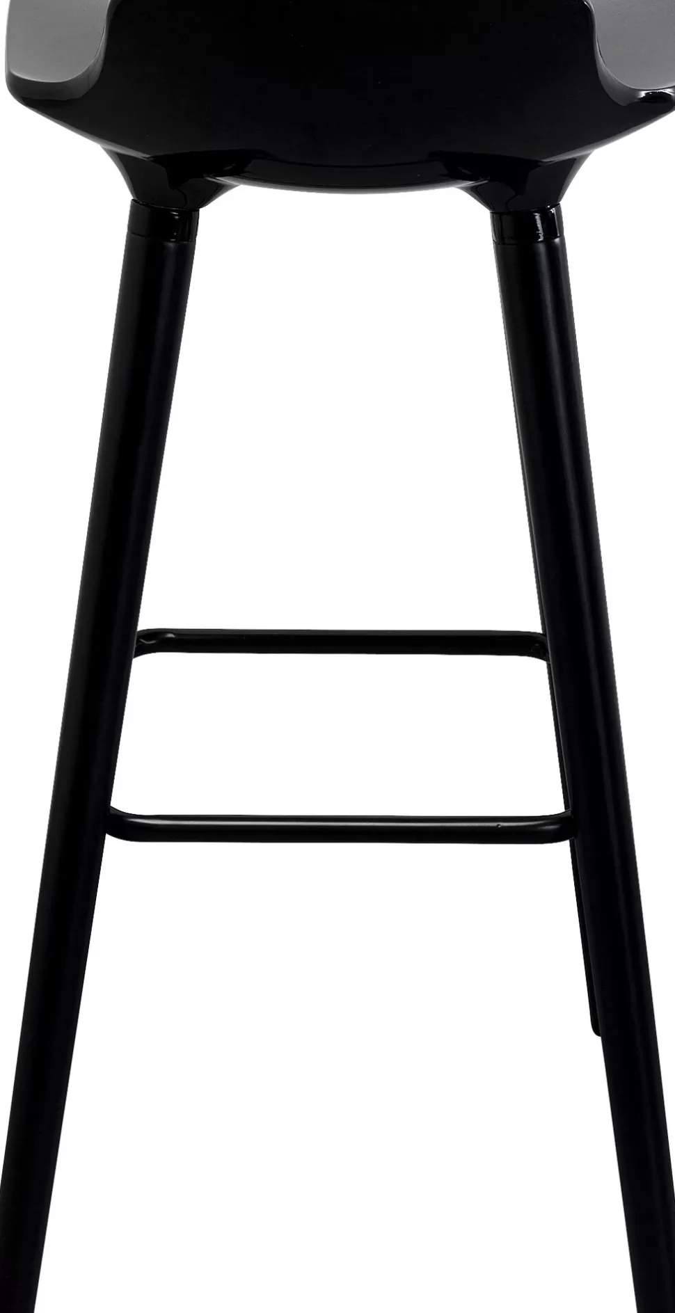 Hokery-KARE Design Hoker Siedzisko Tworzywo ABS Nogi Stalowe Kolor Czarny 75 Cm