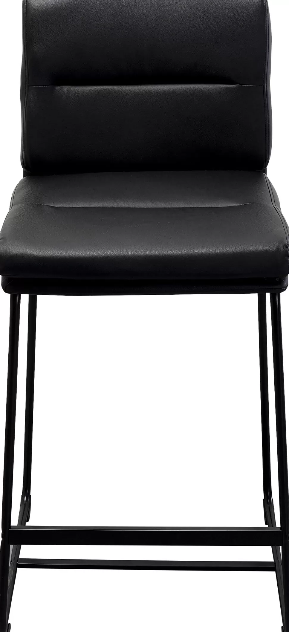 Hokery-KARE Design Hoker W Kolorze Czarnym Ekoskóra I Stal 75 Cm