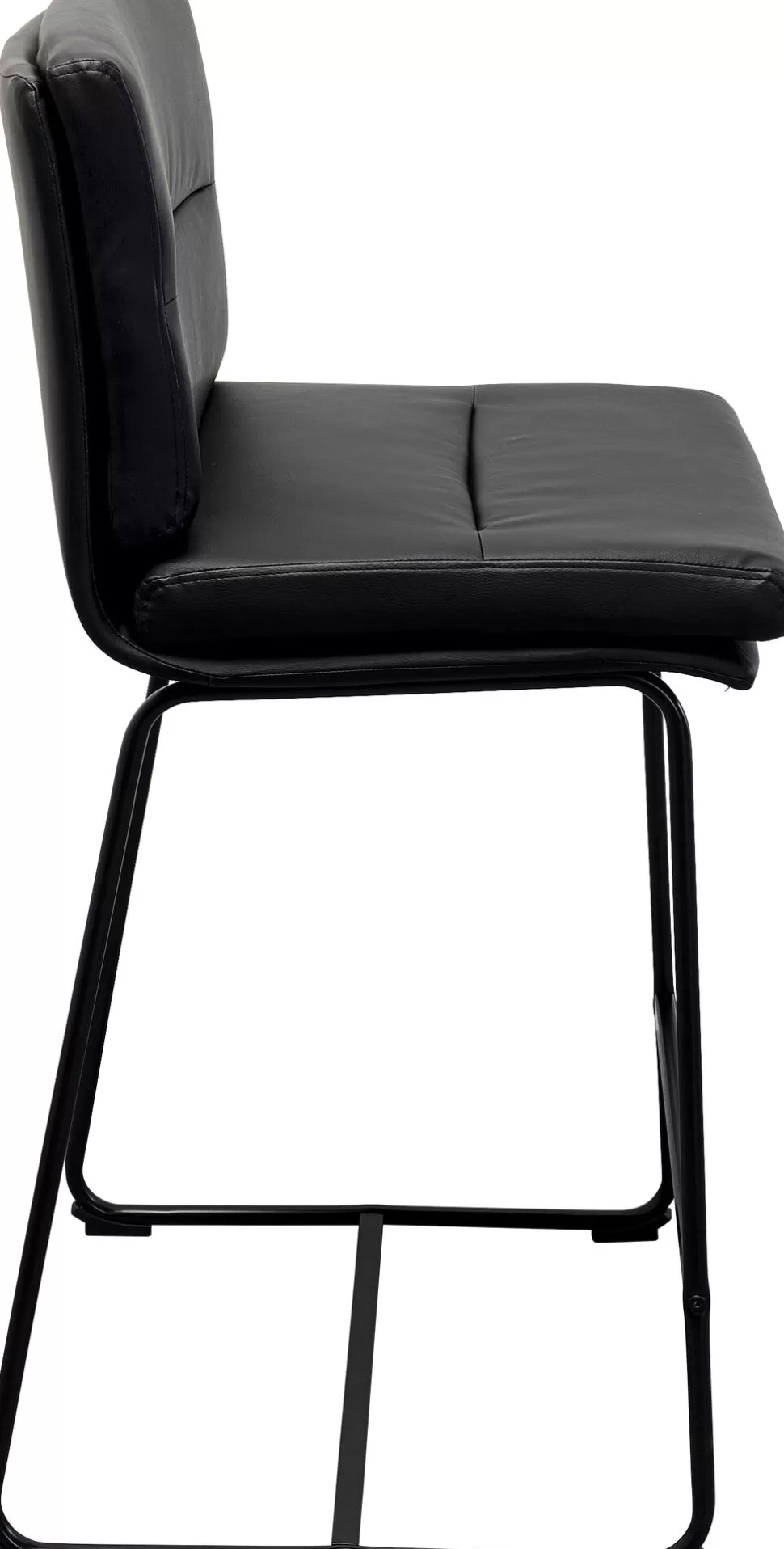 Hokery-KARE Design Hoker W Kolorze Czarnym Ekoskóra I Stal 75 Cm
