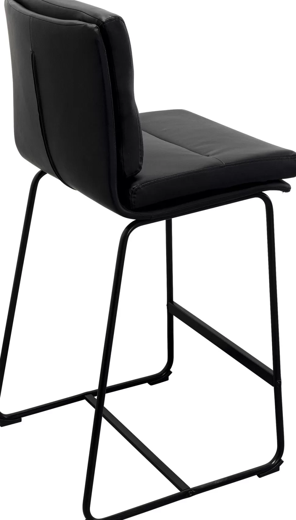 Hokery-KARE Design Hoker W Kolorze Czarnym Ekoskóra I Stal 75 Cm