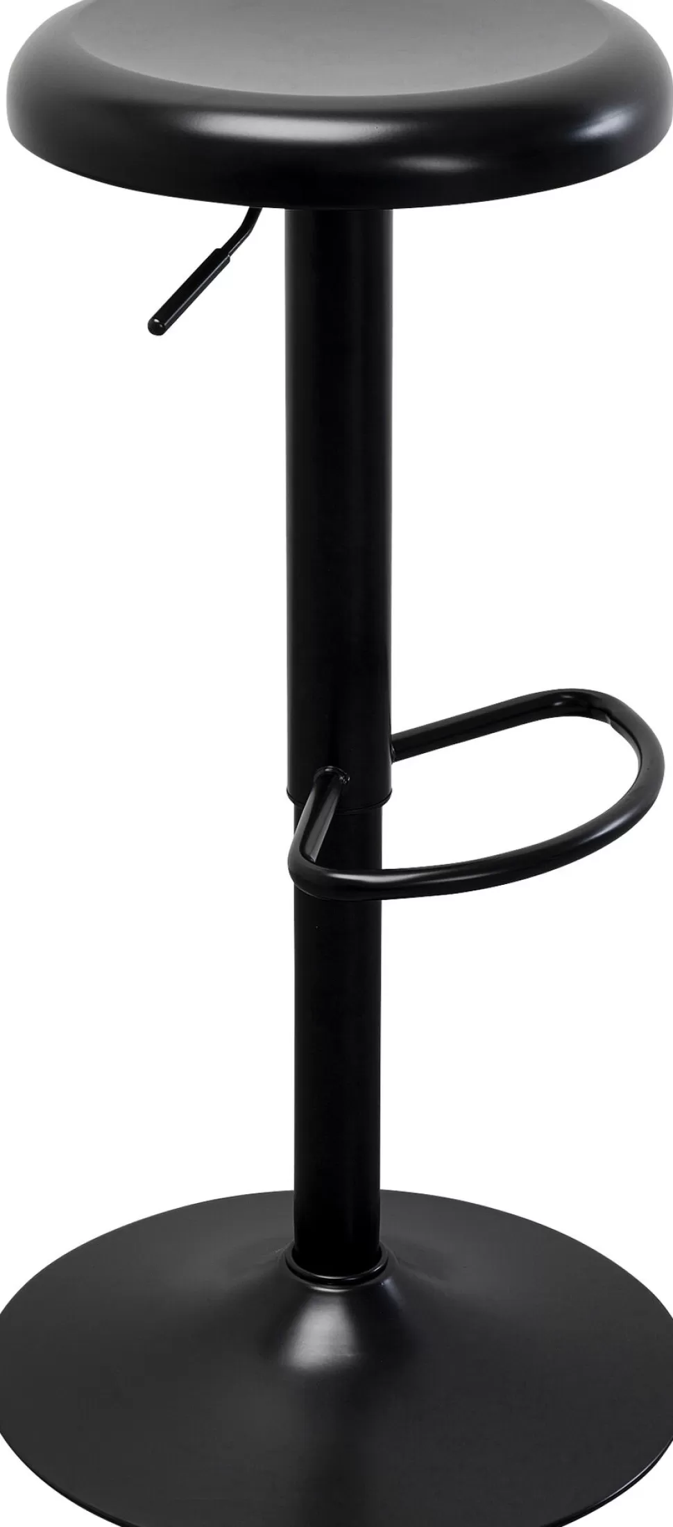 Hokery-KARE Design Hoker W Kolorze Czarnym Z Regulacją Wysokości Okrągłe Siedzisko 60-82 Cm