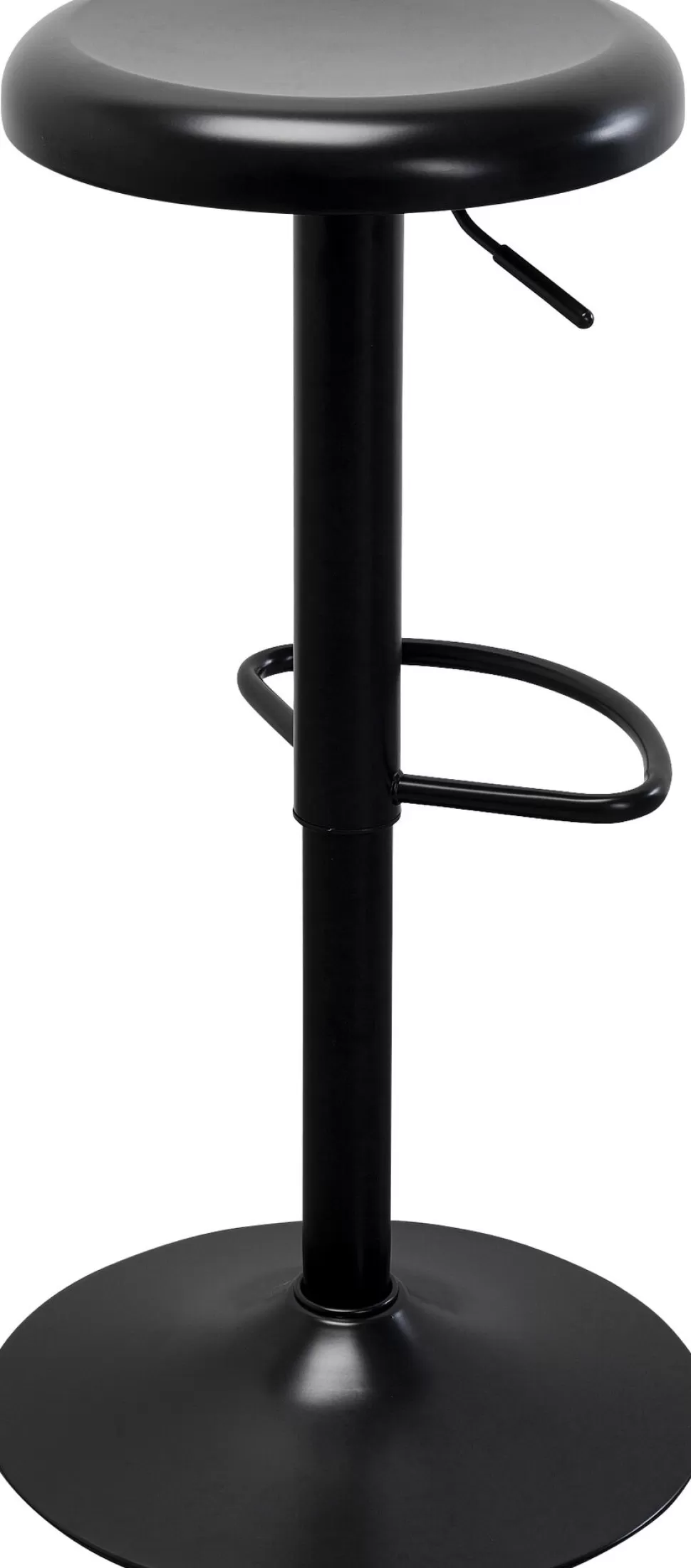 Hokery-KARE Design Hoker W Kolorze Czarnym Z Regulacją Wysokości Okrągłe Siedzisko 60-82 Cm
