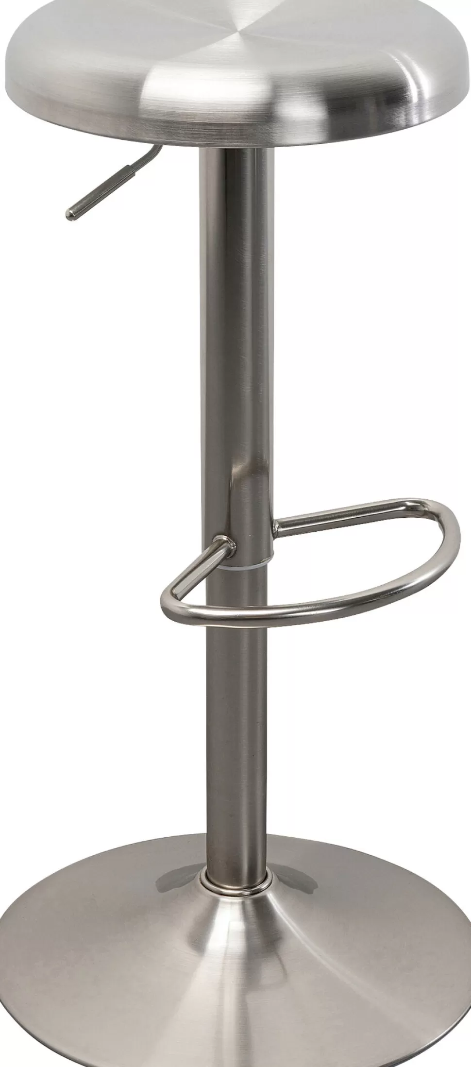 Hokery-KARE Design Hoker W Kolorze Srebrnym Z Regulacją Wysokości Okrągłe Siedzisko 60-82 Cm