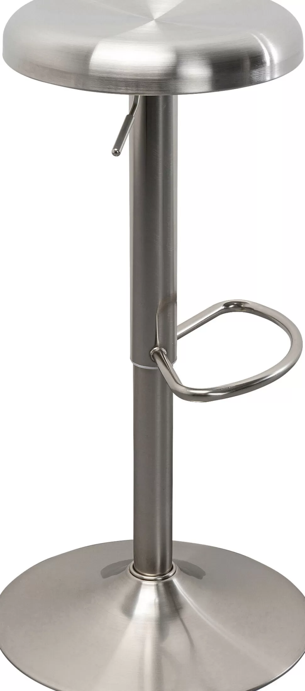 Hokery-KARE Design Hoker W Kolorze Srebrnym Z Regulacją Wysokości Okrągłe Siedzisko 60-82 Cm