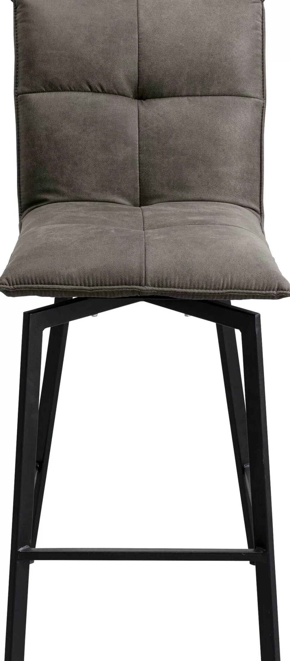 Hokery-KARE Design Hoker Z Obrotowym Siedziskiem Pikowany Brązowy Nogi Stal 69 Cm