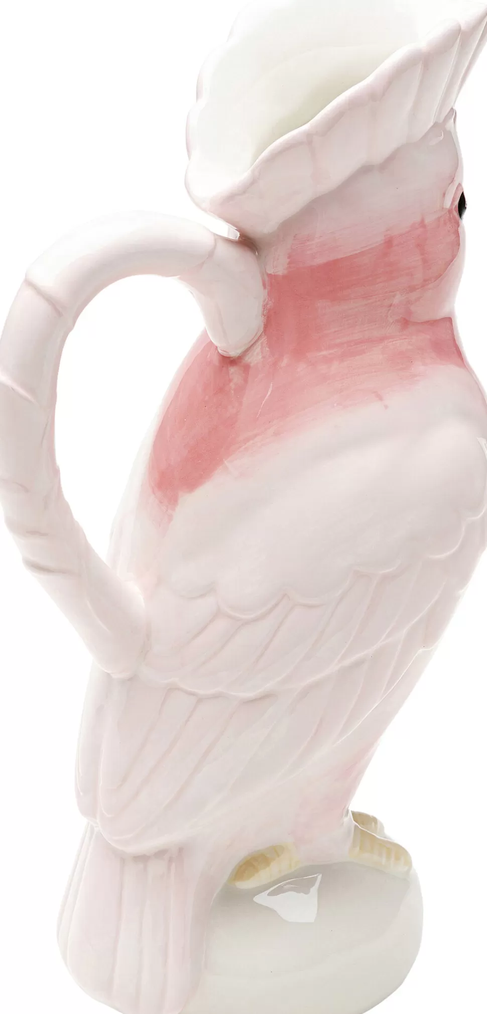 Dzbanki-KARE Design Karafka Ceramiczna Biało-różowa Egzotyczny Ptak 30 Cm