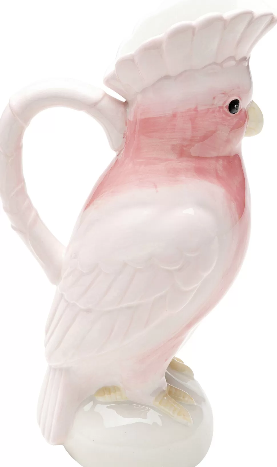 Dzbanki-KARE Design Karafka Ceramiczna Biało-różowa Egzotyczny Ptak 30 Cm