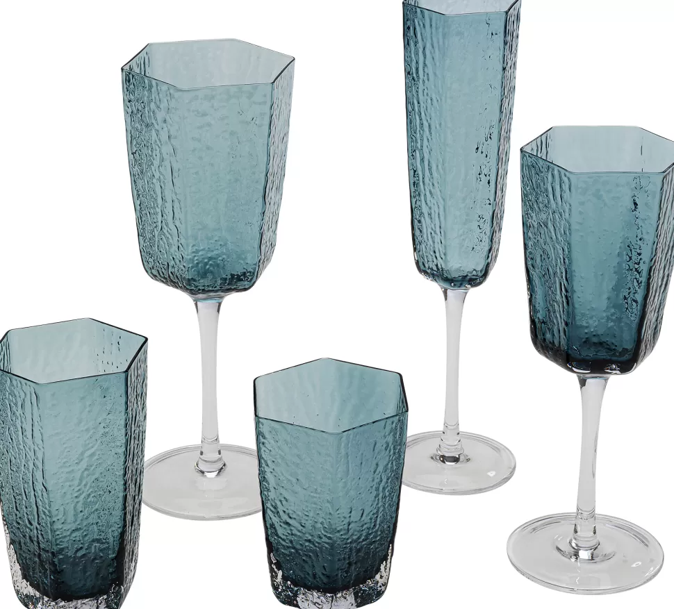 Zastawa Stołowa | Kieliszki-KARE Design Kieliszek Do Białego Wina Szklany Niebieski 300 Ml 22 Cm