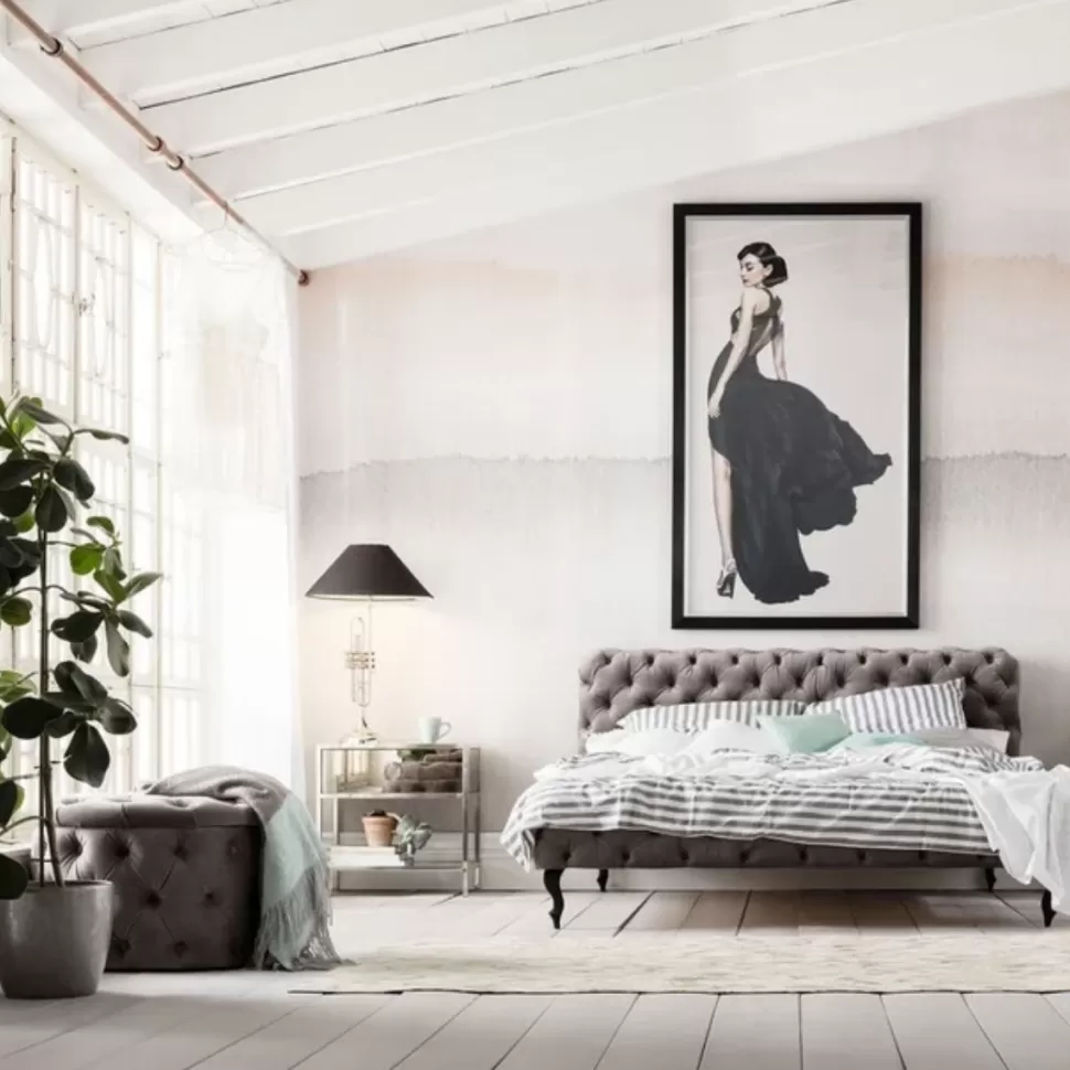 Łóżka-KARE Design Łóżko Desire 160x200 Cm Jasnoszare