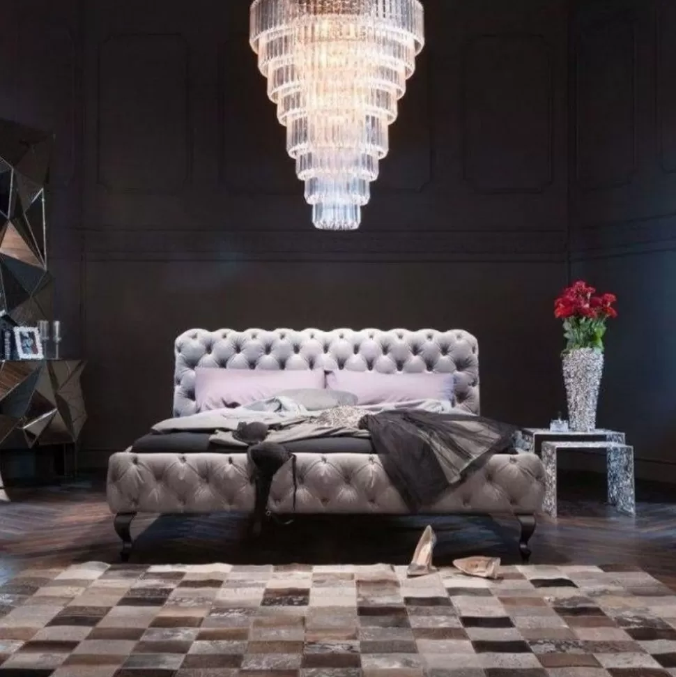 Łóżka-KARE Design Łóżko Desire 200x200 Cm Szare