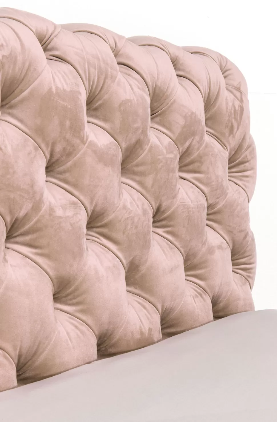 Łóżka-KARE Design Łóżko Desire Velvet 160x200 Cm Ecru