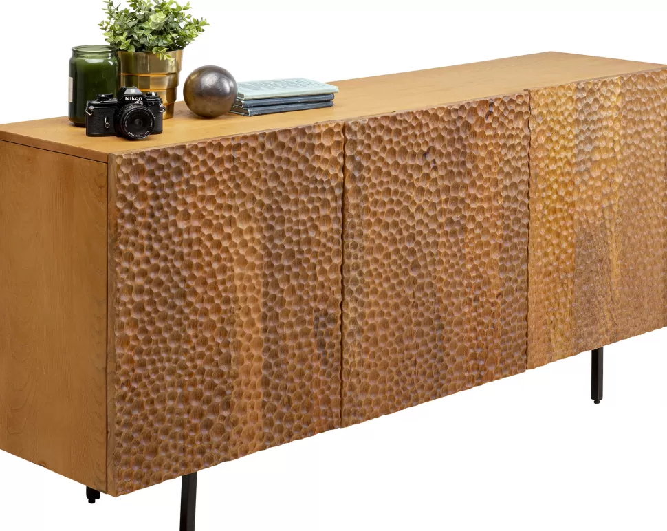 Komody-KARE Design Komoda 3-drzwiowa Do Salonu Drewno Mango Ręczne Wykonanie 160x75 Cm