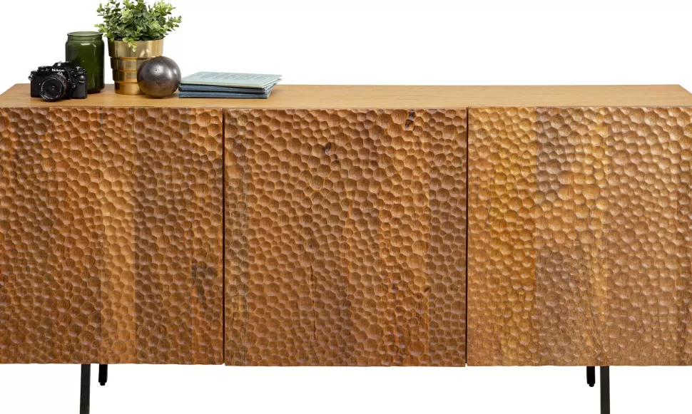 Komody-KARE Design Komoda 3-drzwiowa Do Salonu Drewno Mango Ręczne Wykonanie 160x75 Cm