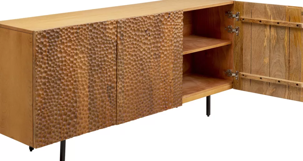 Komody-KARE Design Komoda 3-drzwiowa Do Salonu Drewno Mango Ręczne Wykonanie 160x75 Cm