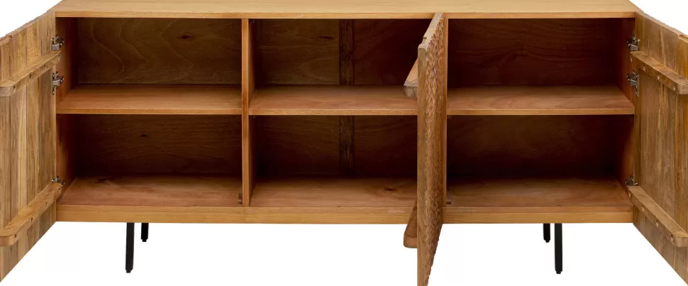 Komody-KARE Design Komoda 3-drzwiowa Do Salonu Drewno Mango Ręczne Wykonanie 160x75 Cm