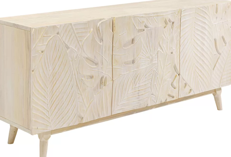 Komody-KARE Design Komoda 3-drzwiowa Drewniana Boho Motyw Roślinny 160x75 Cm