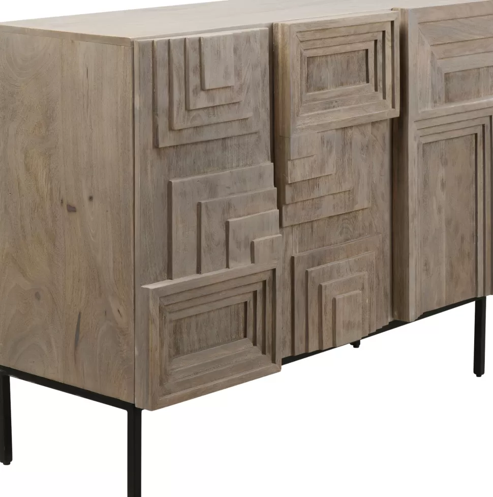 Komody-KARE Design Komoda 3-drzwiowa Rustykalna Z Drewna Mango 115x90 Cm