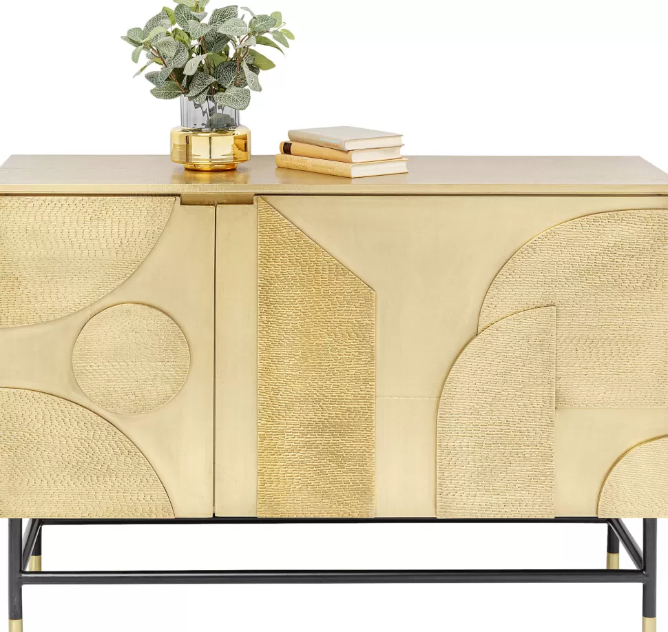 Komody-KARE Design Komoda Dwudrzwiowa Złota Glamour 123x87 Cm