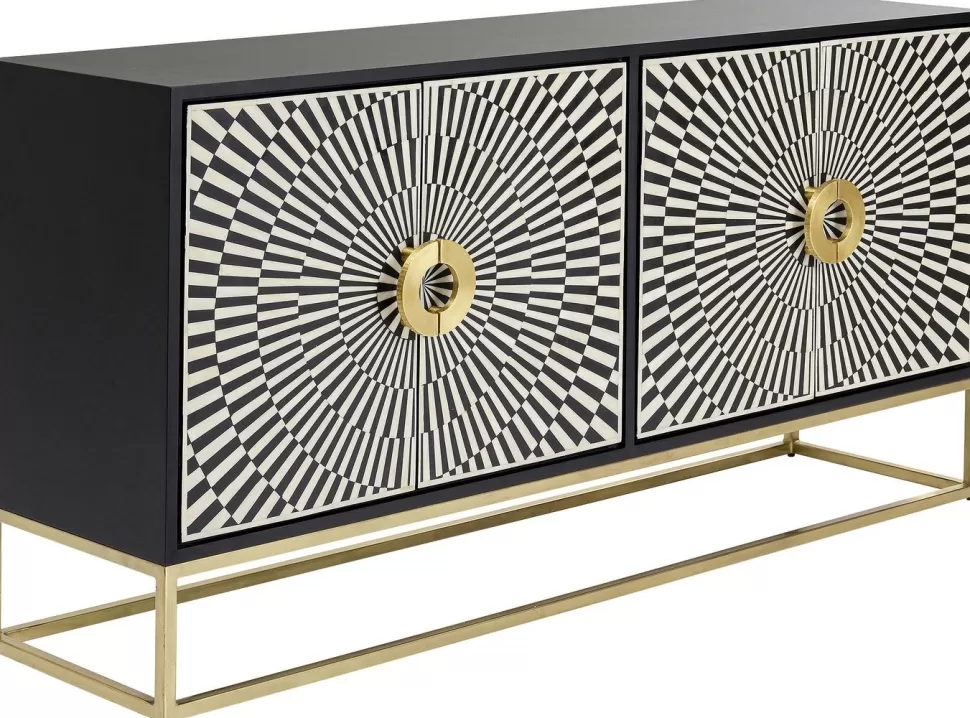 Komody-KARE Design Komoda Electro 160x80 Cm Czarno-biała