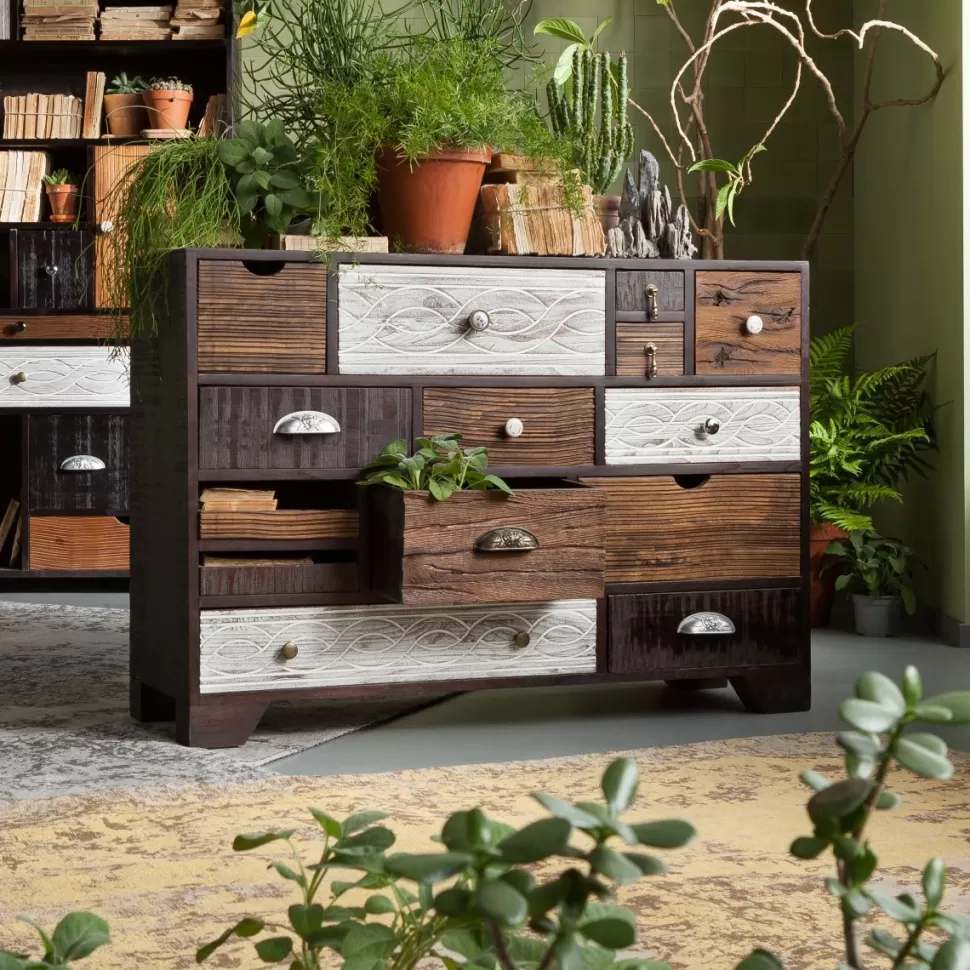 Komody-KARE Design Komoda Finca 114x80 Cm Ciemnobrązowa Mango