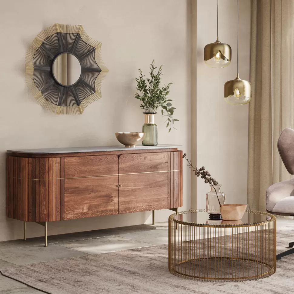 Komody-KARE Design Komoda Grace 160x78 Cm Drewno Mango - Blat Marmur