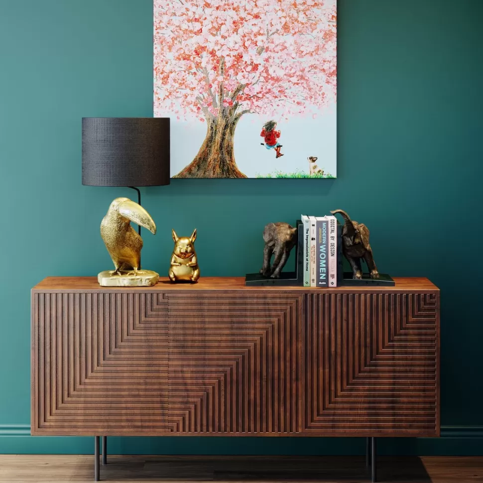 Komody-KARE Design Komoda Grooves 164x79 Cm Brązowa Mango