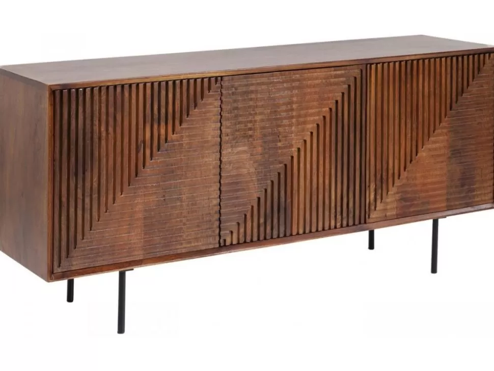 Komody-KARE Design Komoda Grooves 164x79 Cm Brązowa Mango