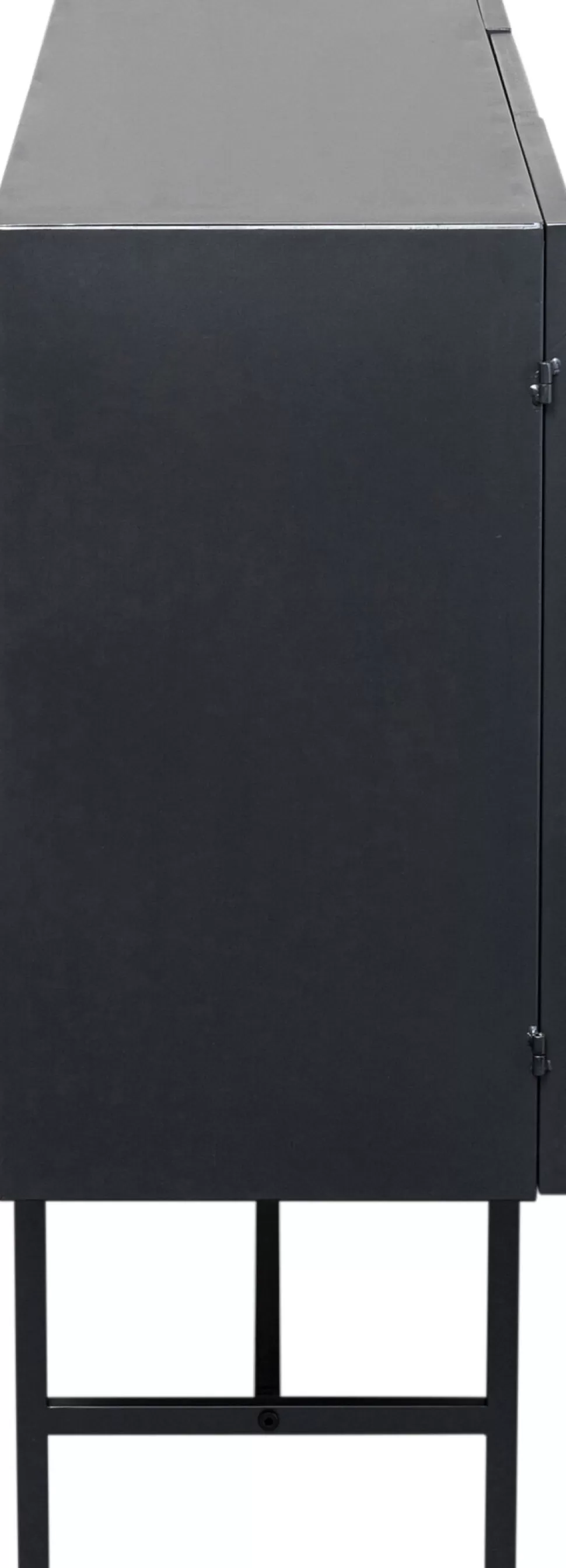 Komody-KARE Design Komoda Loft Z 3 Szufladami Czarna Stalowa Front Szkło Ryflowane I MDF 150x90 Cm
