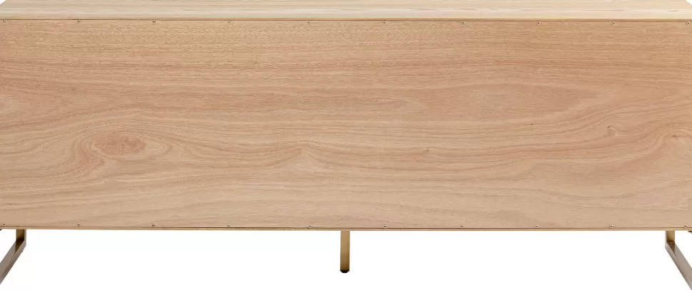 Komody-KARE Design Komoda Naturalna Z Szufladami I Drzwiami 186 Cm Podstawa Złota