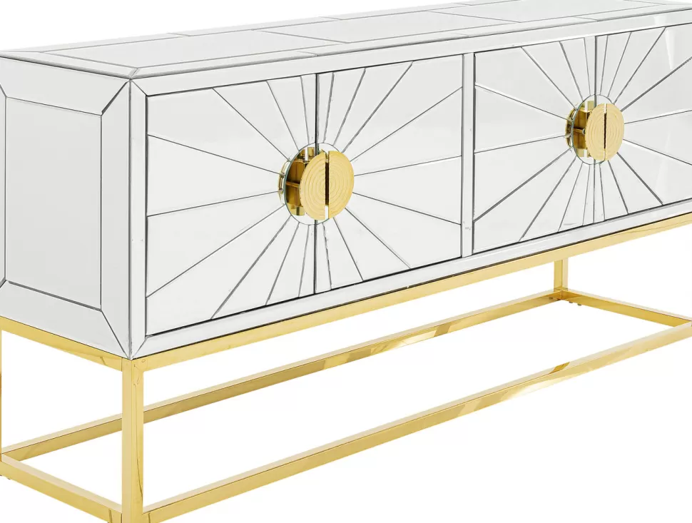 Komody-KARE Design Komoda Queen 162x77 Cm Lustrzana - Podstawa Złota