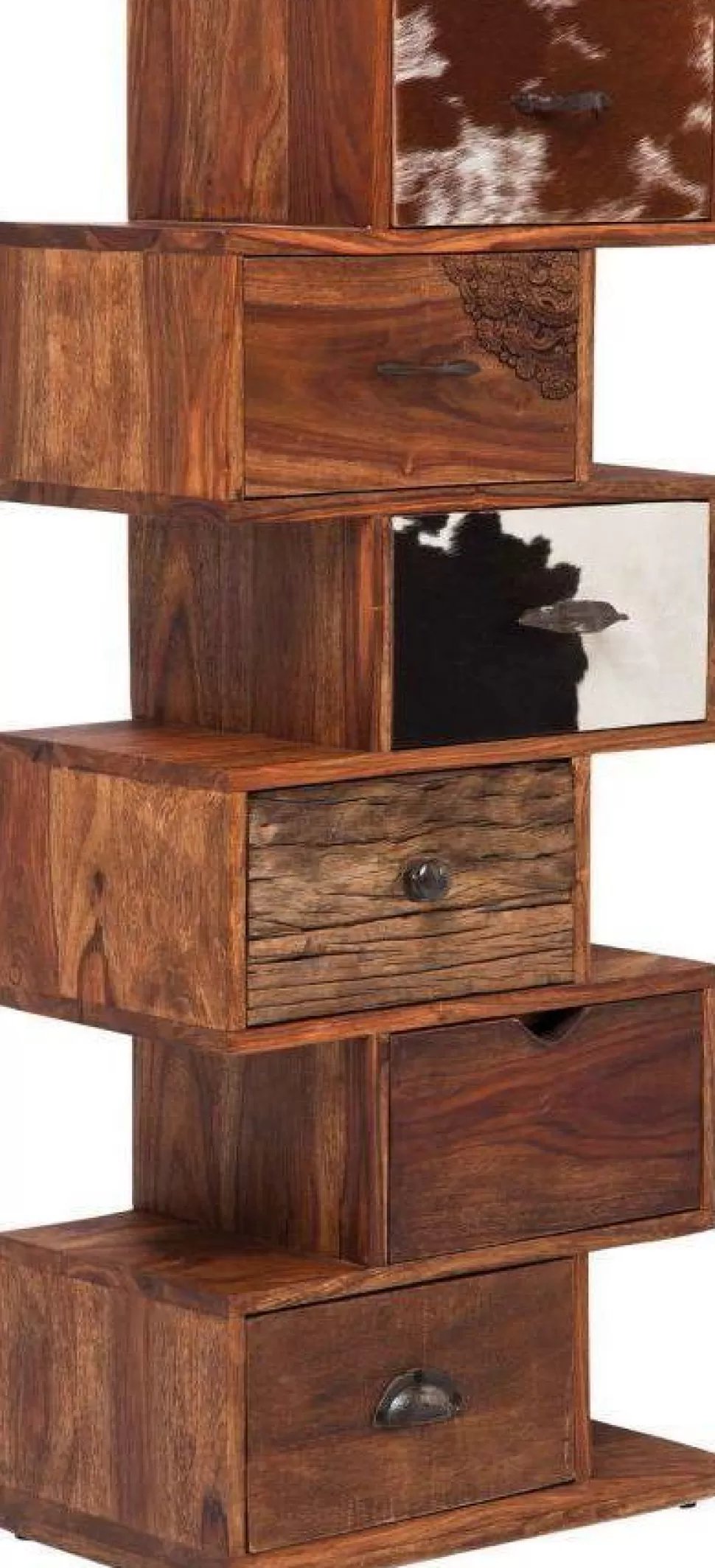 Komody-KARE Design Komoda Rodeo Zick Zack 50x120 Cm Drewniana