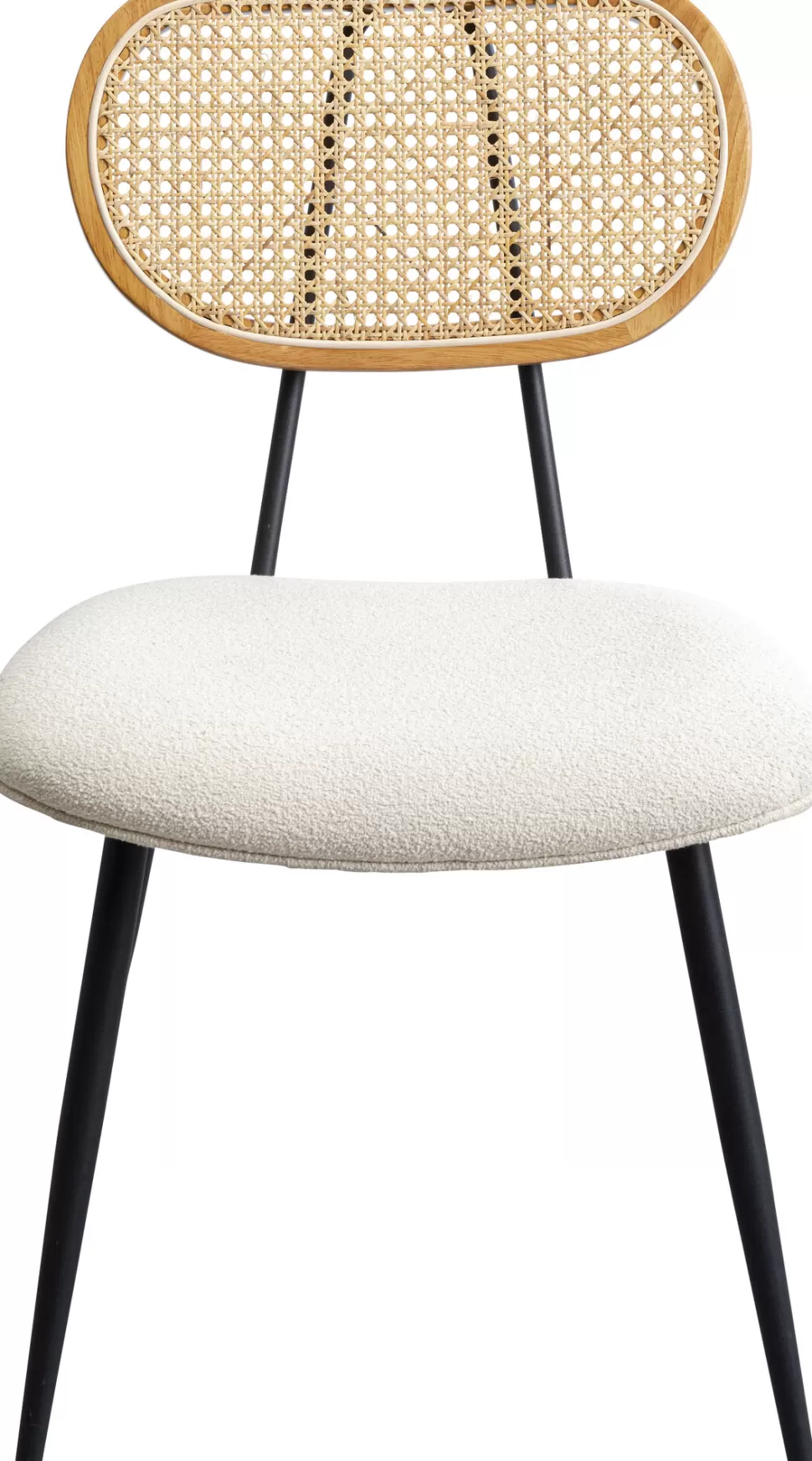 Krzesła-KARE Design Krzesło Do Jadalni Kremowe Oparcie Naturalne Nogi Stalowe 47x81 Cm