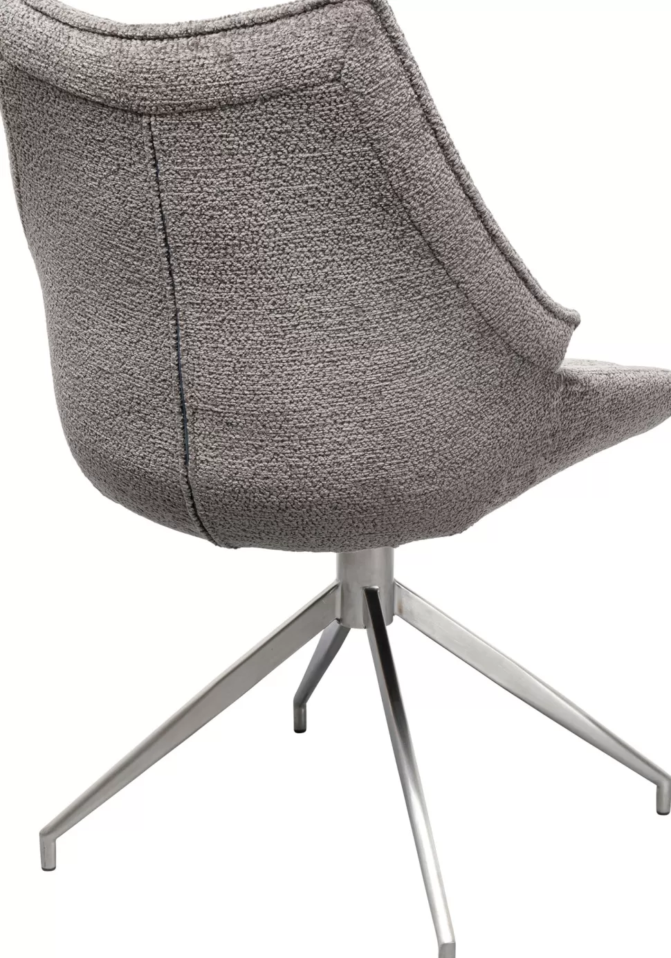 Krzesła-KARE Design Krzesło Do Jadalni Obrotowe Szare Nogi Srebrne Stalowe 55x92 Cm