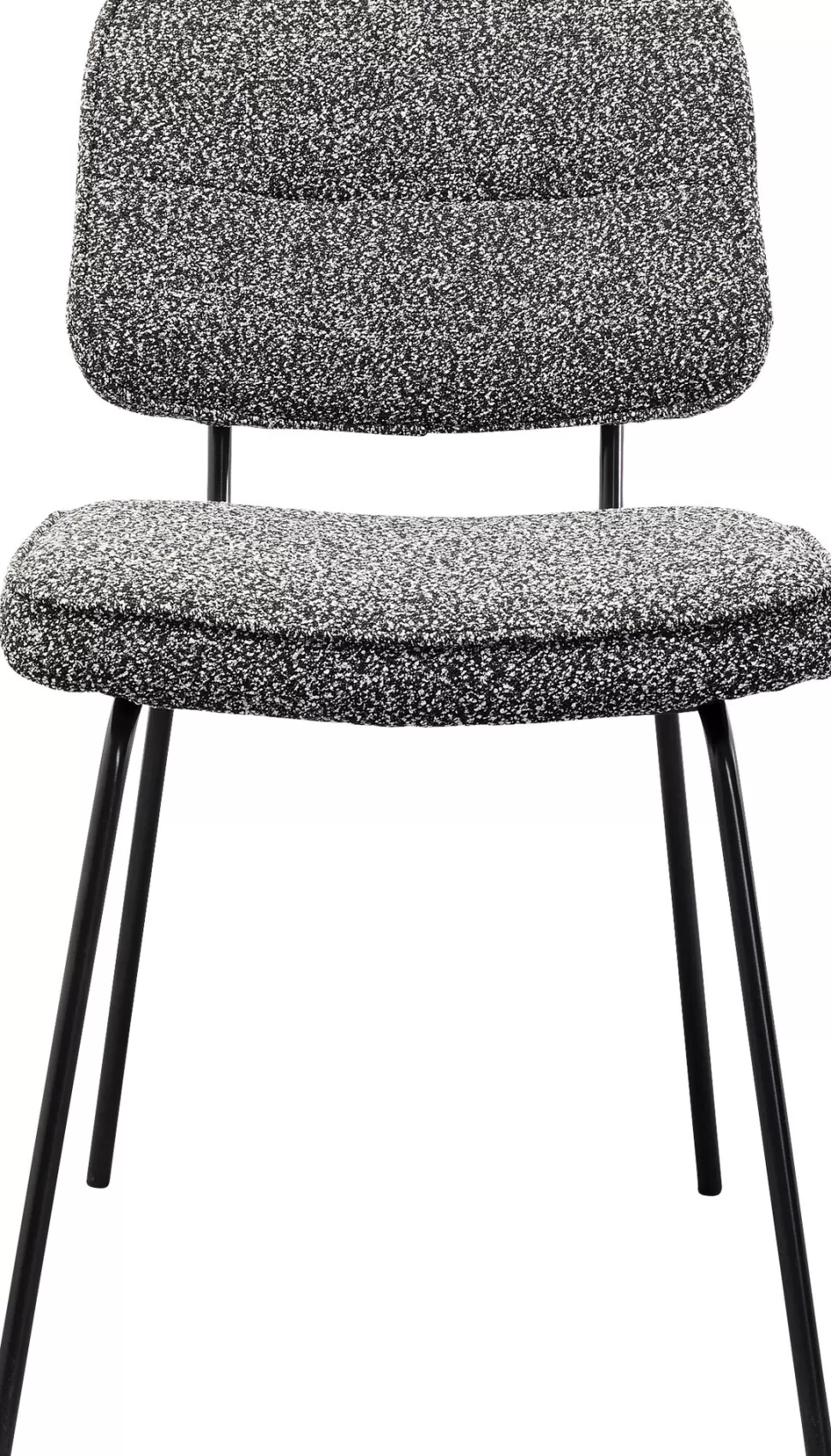 Krzesła-KARE Design Krzesło Do Jadalni Szara Tkanina Melanżowa Nogi Czarne 47x80 Cm