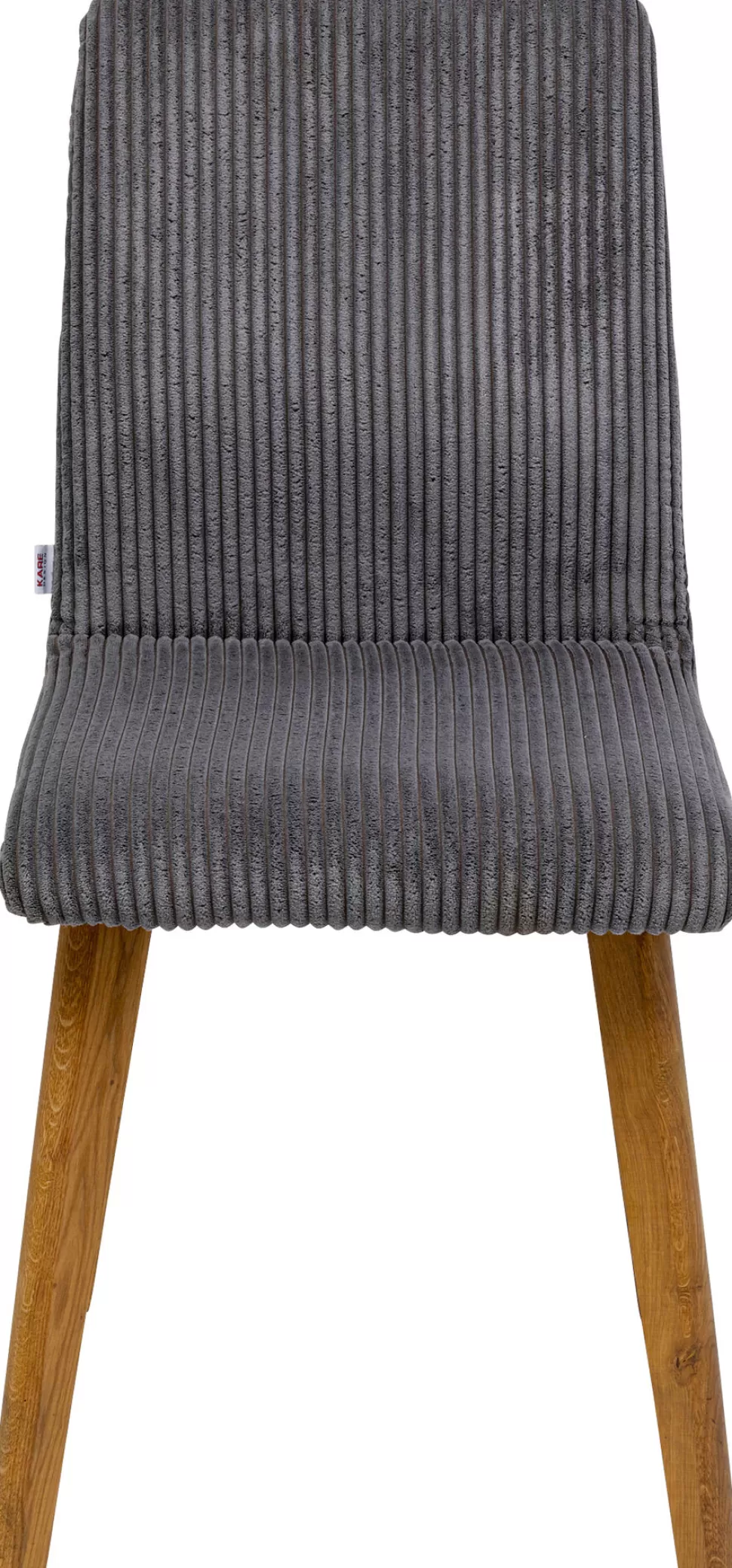 Krzesła-KARE Design Krzesło Do Jadalni Tapicerka Szara Nogi Dębowe Olejowane 44x92 Cm