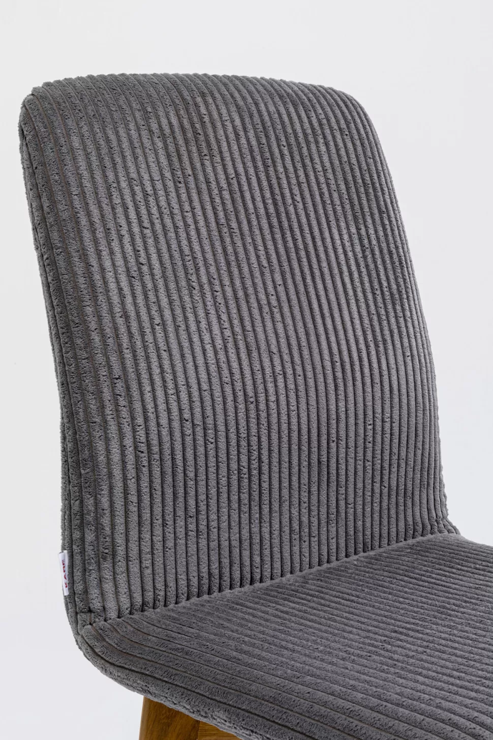 Krzesła-KARE Design Krzesło Do Jadalni Tapicerka Szara Nogi Dębowe Olejowane 44x92 Cm
