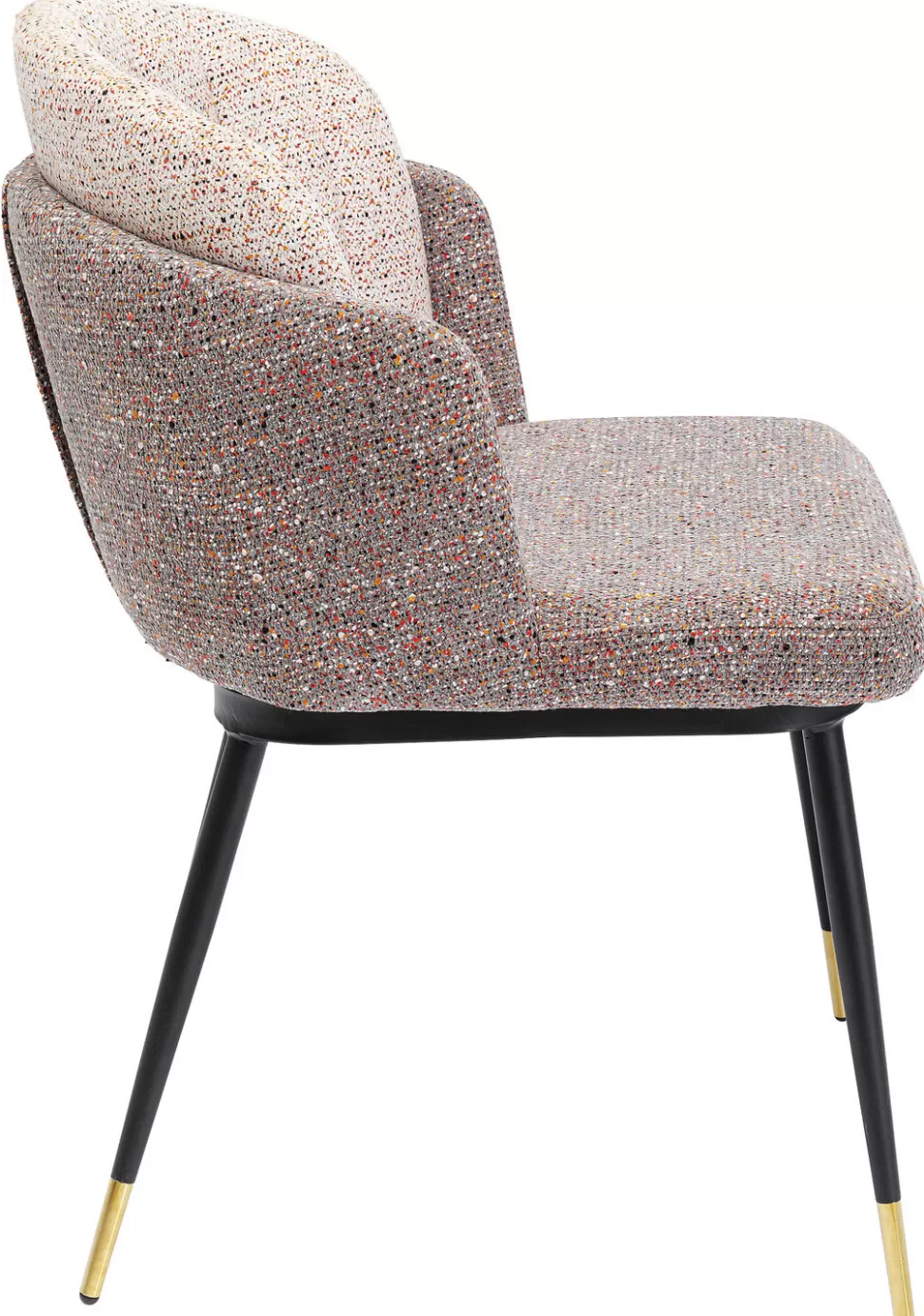 Krzesła-KARE Design Krzesło Do Jadalni Tapicerowane Brązowo-beżowe Nogi Czarno-złote 52xs81 Cm