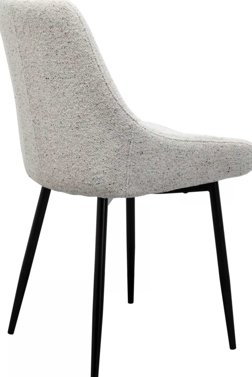 Krzesła-KARE Design Krzesło Do Jadalni Tkanina Melanżowa Kremowa Nogi Czarne 48x84 Cm