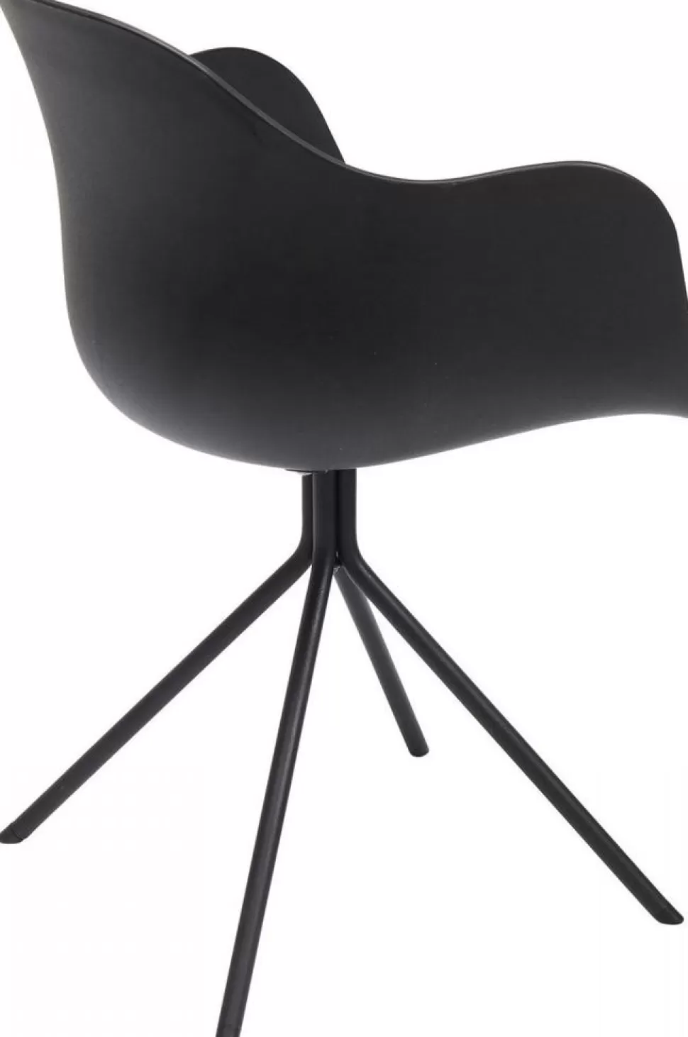 Krzesła-KARE Design Krzesło Obrotowe Z Podłokietnikami Bel Air 58x78 Cm Czarne Ekoskóra