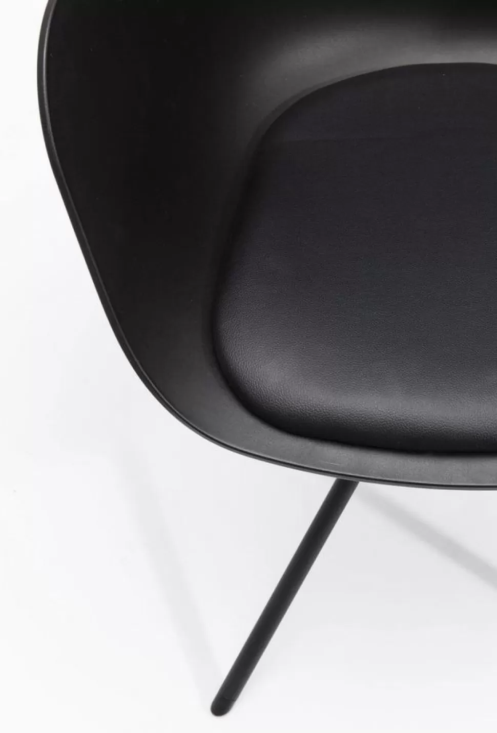 Krzesła-KARE Design Krzesło Obrotowe Z Podłokietnikami Bel Air 58x78 Cm Czarne Ekoskóra