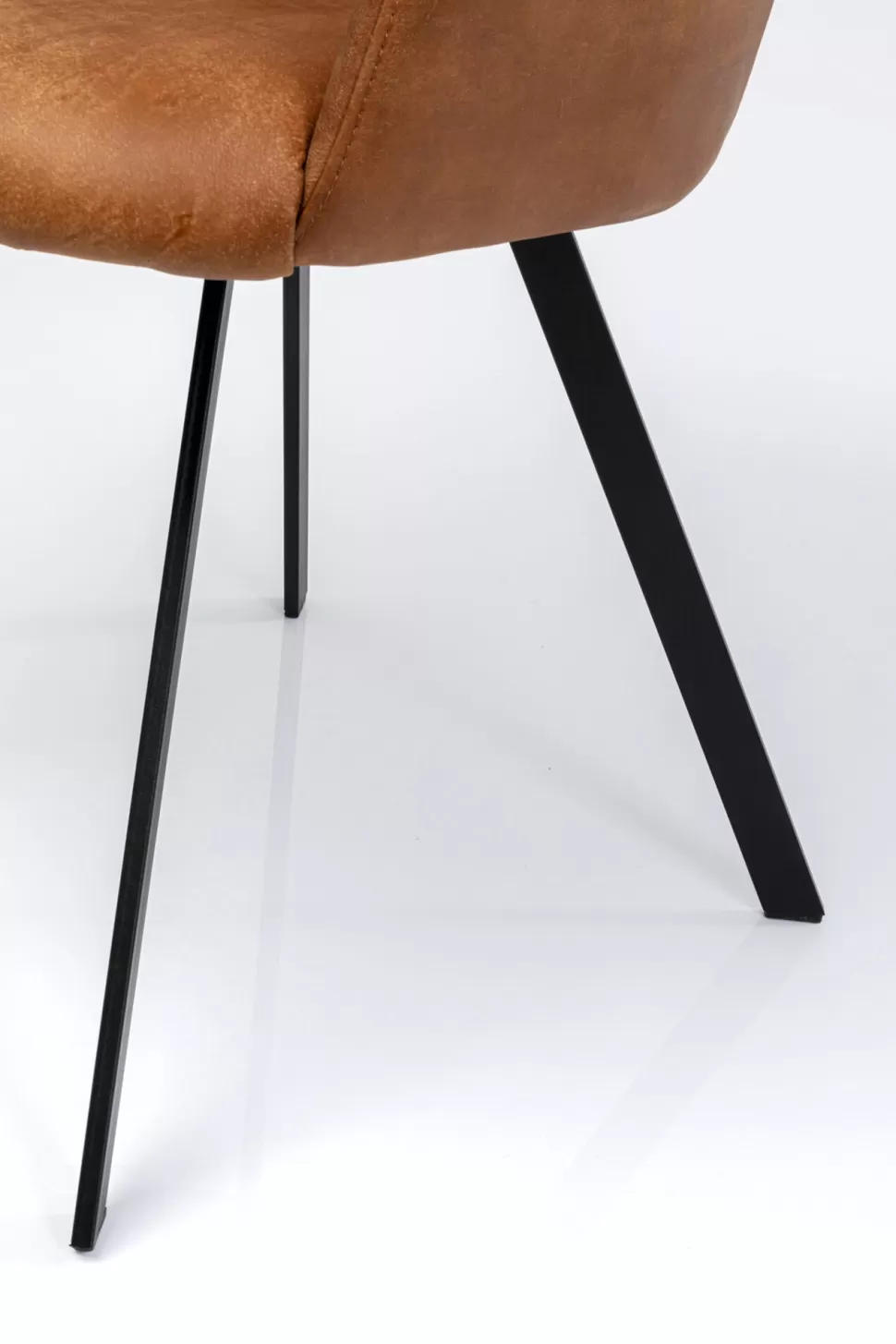 Krzesła-KARE Design Krzesło Obrotowe Z Podłokietnikami Brązowe Nogi Stal Czarne 53x84 Cm