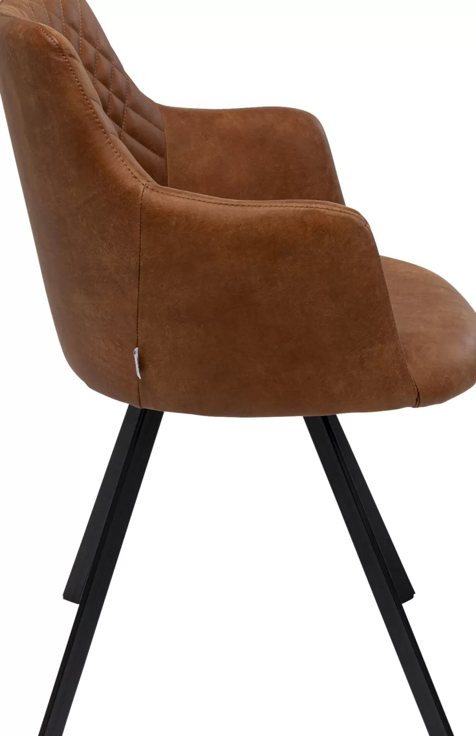 Krzesła-KARE Design Krzesło Obrotowe Z Podłokietnikami Brązowe Nogi Stal Czarne 53x84 Cm