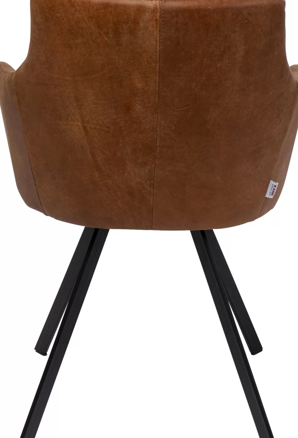 Krzesła-KARE Design Krzesło Obrotowe Z Podłokietnikami Brązowe Nogi Stal Czarne 53x84 Cm