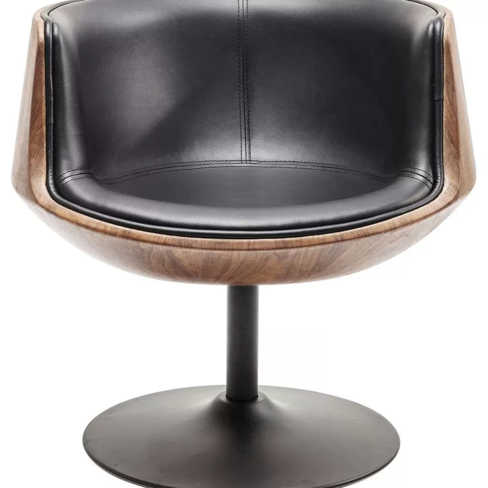 Krzesła-KARE Design Krzesło Obrotowe Z Podłokietnikami Club 54 62x68 Cm Czarno-brązowe